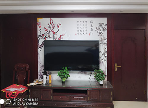 金水中式家庭装修电视柜效果展示