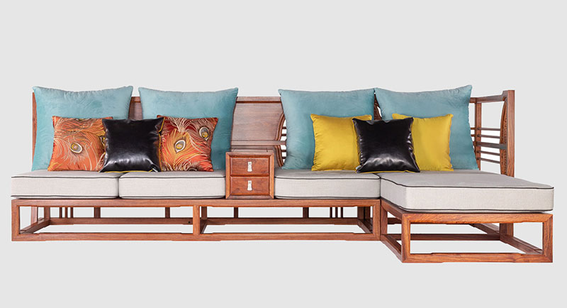 金水中式家居装修实木沙发组合家具效果图